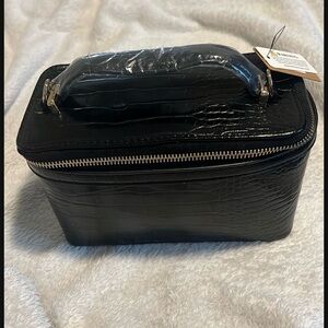 Black Crocodile-Embossed Men's Bag